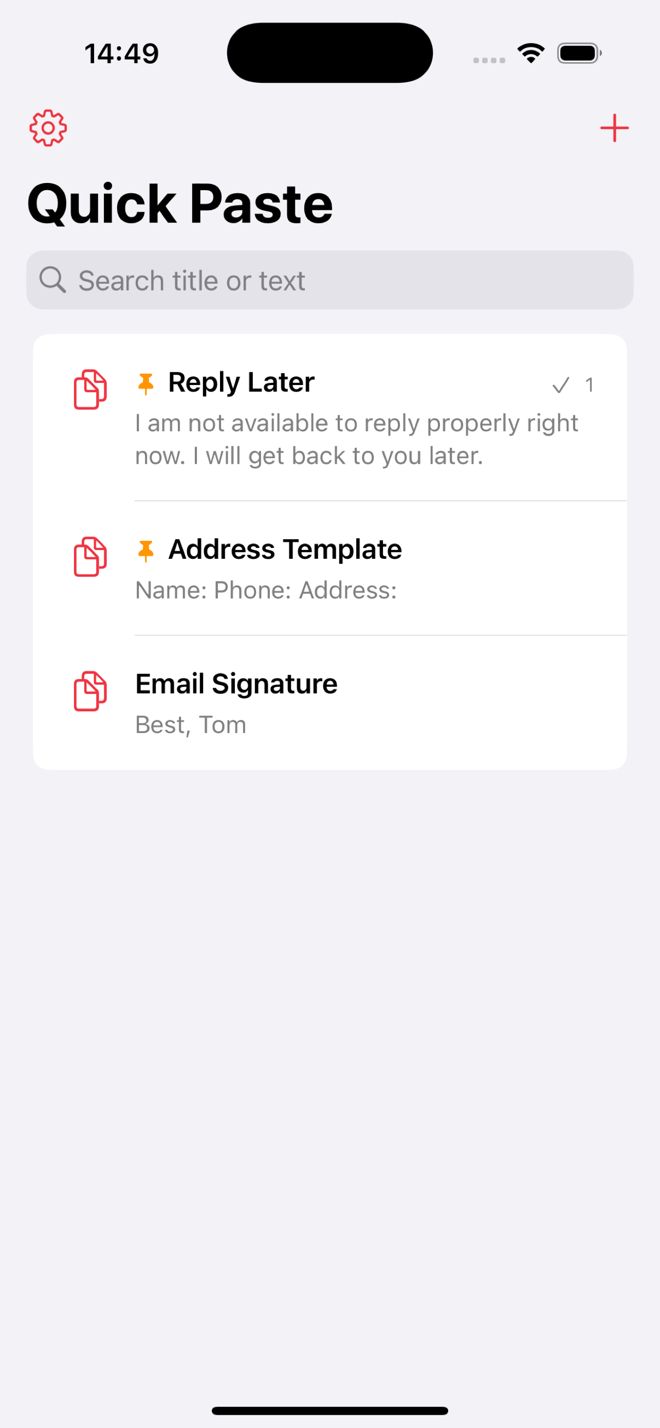 CopyEasy copied confirmation